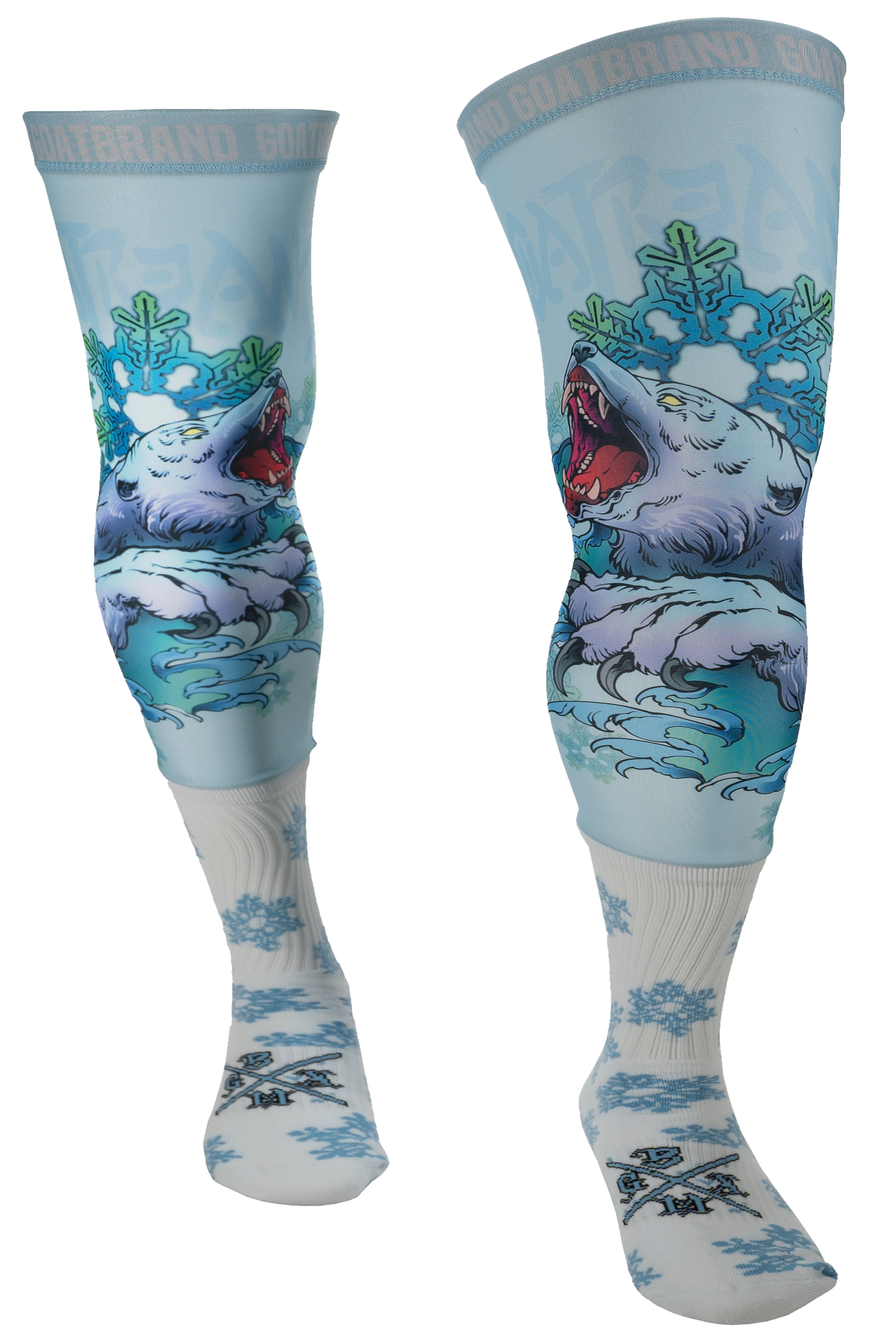 Ice Cold Moto Kneebrace Socks with temperature-control design