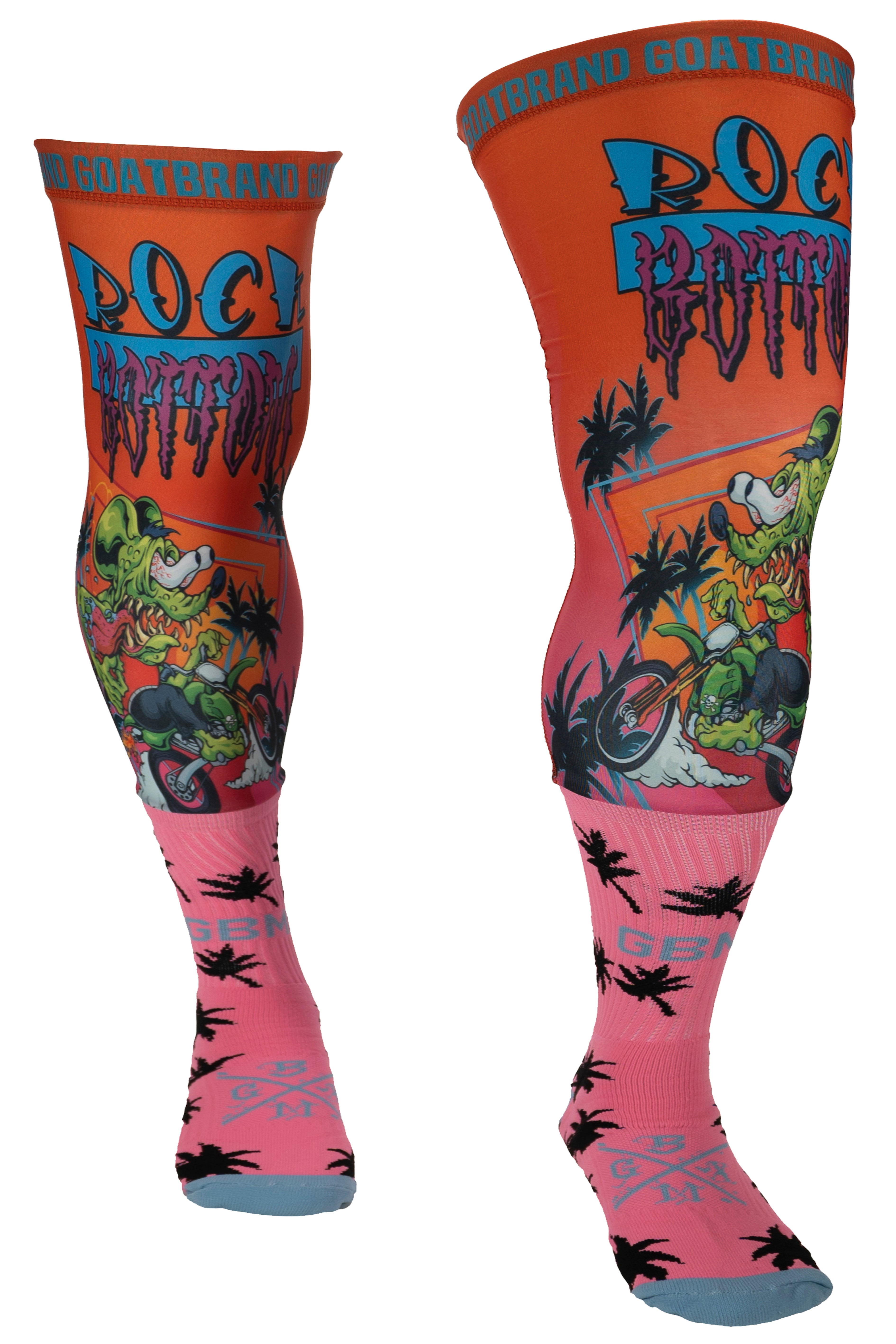 Rock-Bottom Moto Kneebrace Socks with ventilated mesh panels